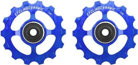 Meistverkauft CyclingCeramic Narrow 14T Schaltwerksröllchen für Shimano Dura-Ace R9100/Ultegra R8000/Ultegra RX/GRX/XT/XTR 11V Blau