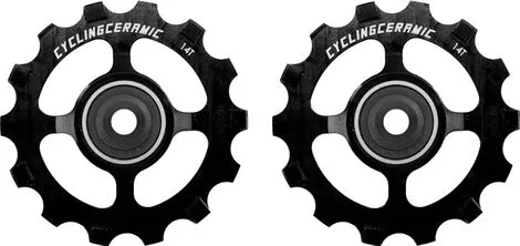 Ausverkauf CyclingCeramic Narrow 14T Pulley Wheels für Shimano XT/XTR 12S Umwerfer Schwarz