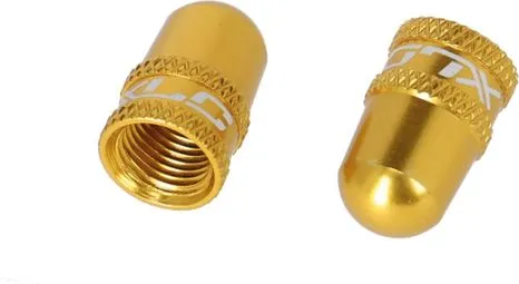 Kostenloser Rückversand Paar XLC PU-X16 Ventilkappen Schrader Gold