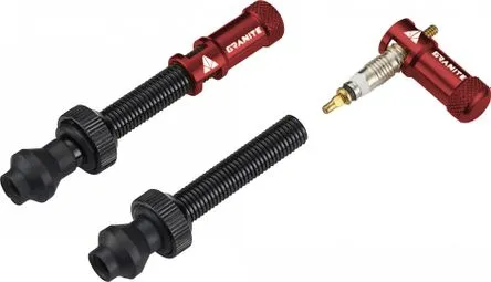 Mega-Angebot Paar Juicy Nipple Tubeless Ventile im Granite Design 80 mm mit roten Stopfen zum Entfernen der Hülse