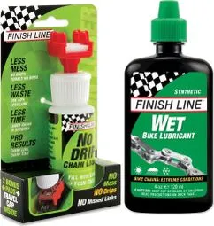 Preisreduziert Finish Line Wet Lube 120ml Kettenschmiermittel + Keine Tropfkette Luber
